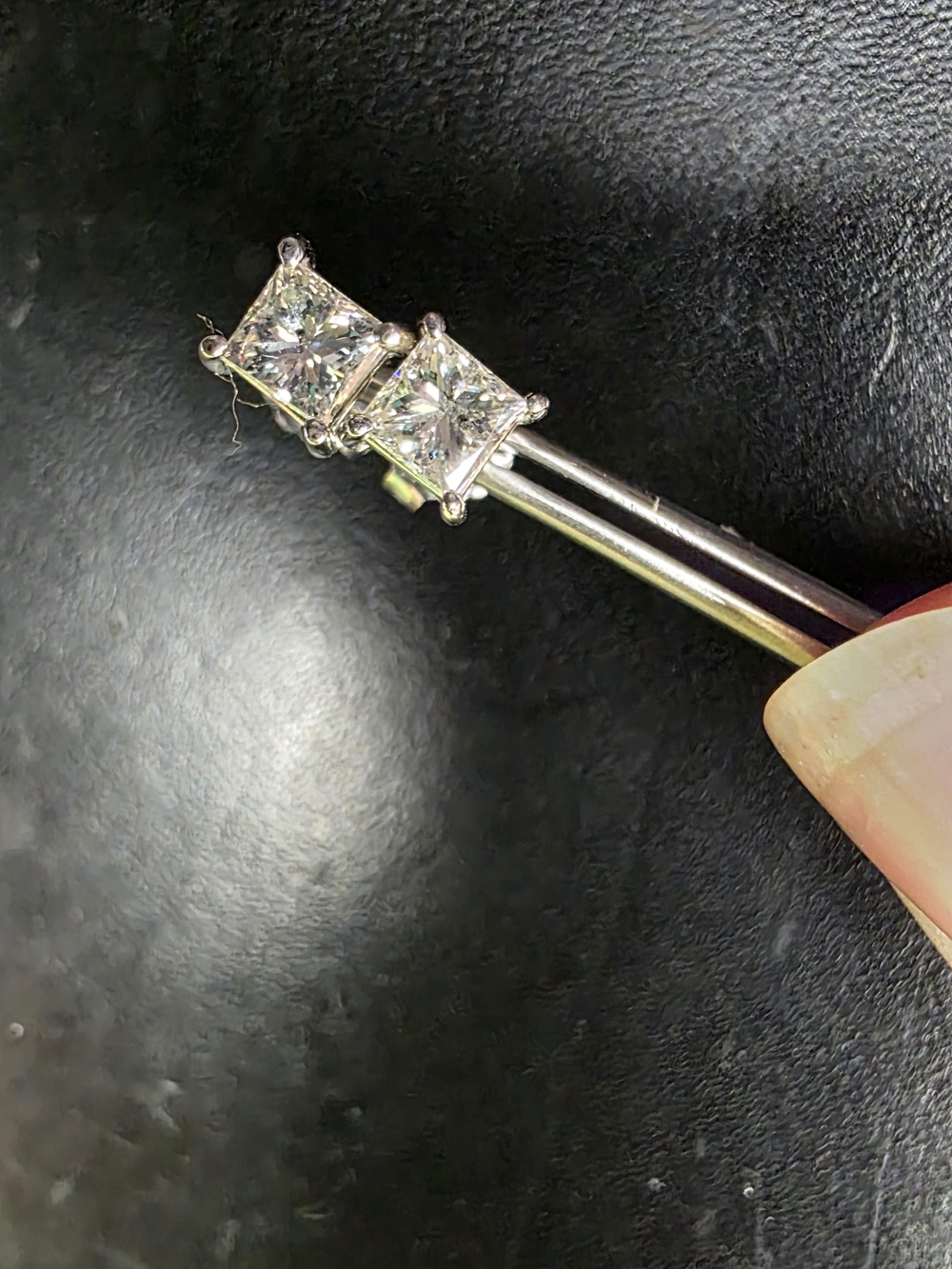 14k WG Square-Cut (Princess) 1/4 Ctw Diamond Stud Earrings